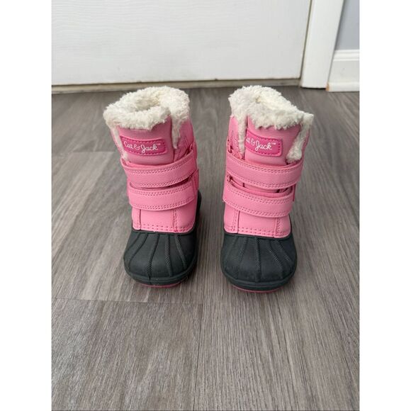 Cat and Jack size 5 Toddler Girl Pink Snow Boots - Picture 2 of 5
